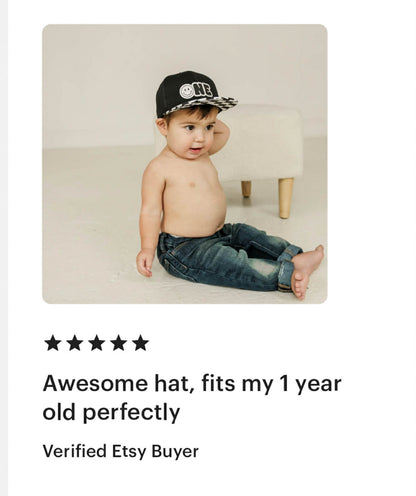 Children's Black Checkered Snapback