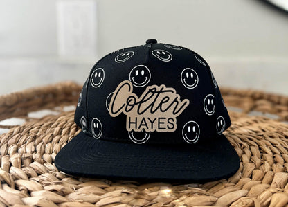 Children's Black Smiley Snapback