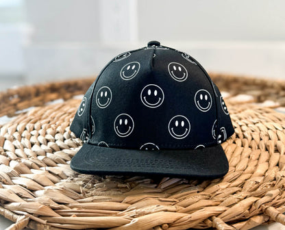 Children's Black Smiley Snapback