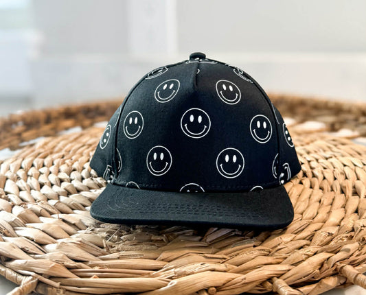 Children's Black Smiley Snapback