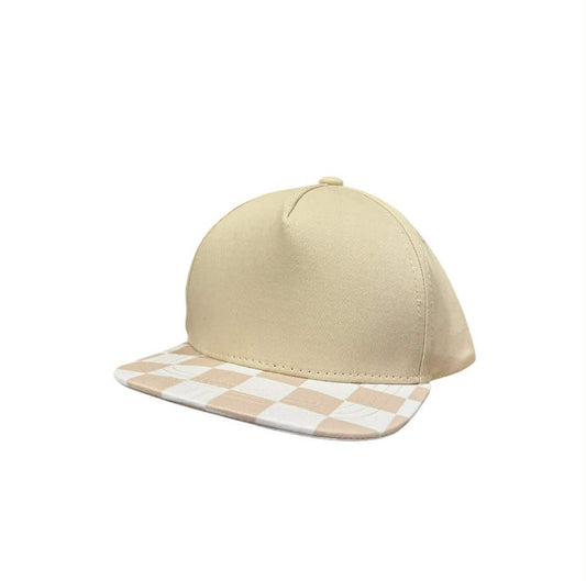 Children's Cream Checkered Snapback