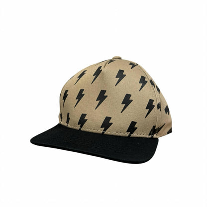 Children's Taupe Lightning Bolt Snapback