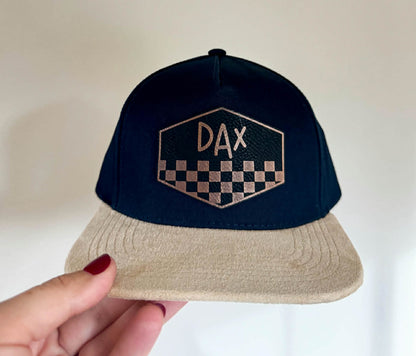 Children's Navy Cream Suede Snapback