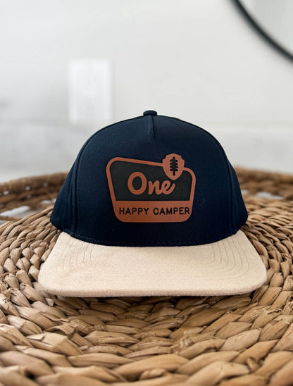 Children's Navy Cream Suede Snapback